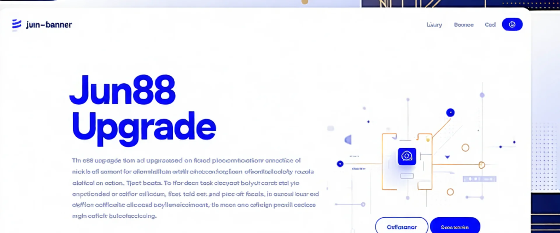 Hình ảnh banner nâng cấp nền tảng Jun88 với giao diện hiện đại và các tính năng mới