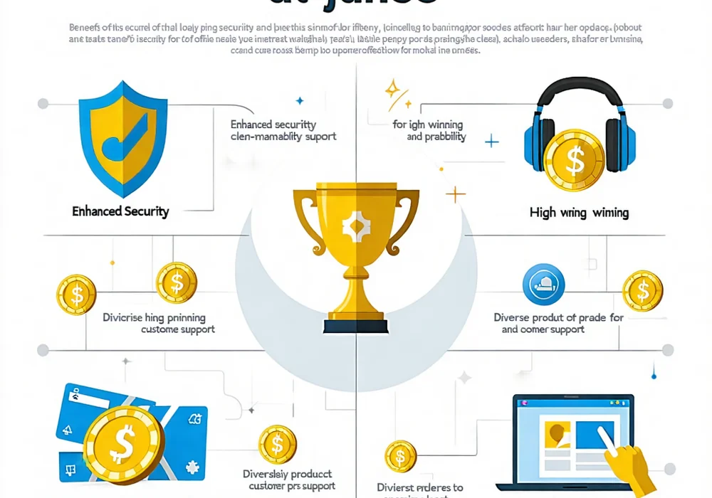 Hình ảnh minh họa các lợi ích khi chơi xổ số tại jun88, như bảo mật, tỷ lệ thắng cao và hỗ trợ chuyên nghiệp