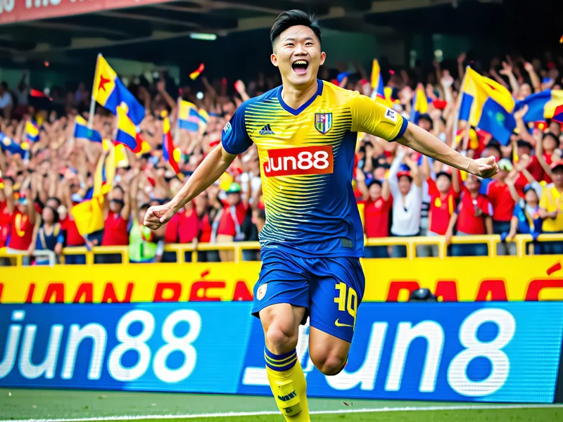 Hình ảnh Jun88 tài trợ giải bóng đá Việt Nam, thể hiện sự đồng hành cùng thể thao