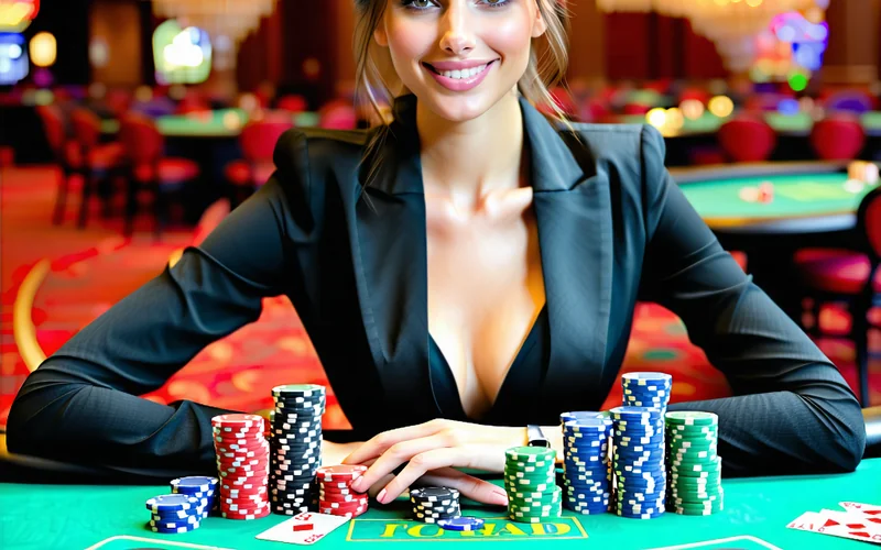 Hình ảnh bàn chơi Baccarat với dealer trực tuyến tại Jun88