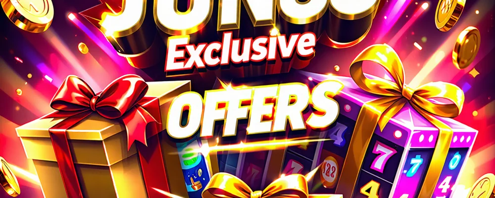 Hình ảnh banner quảng cáo các chương trình khuyến mãi và ưu đãi độc quyền hấp dẫn tại jun88.